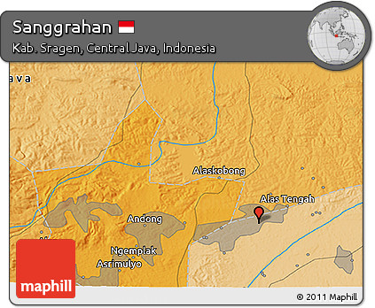 Political 3D Map of Sanggrahan