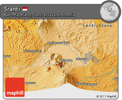 Political 3D Map of Sranti