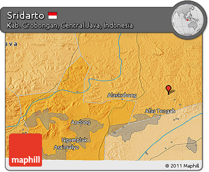 Political 3D Map of Sridarto