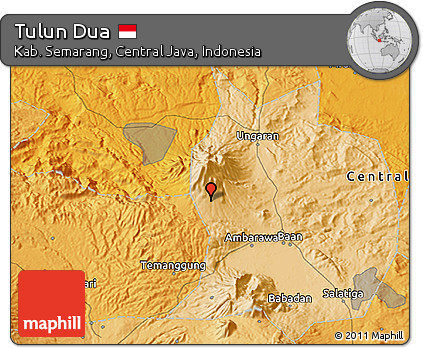 Political 3D Map of Tulun Dua