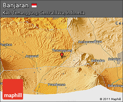 Political 3D Map of Banjaran