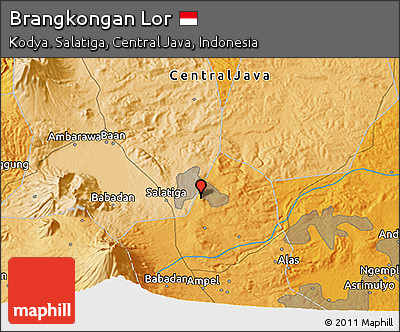 Political 3D Map of Brangkongan Lor
