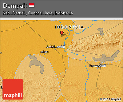 Political 3D Map of Dampak