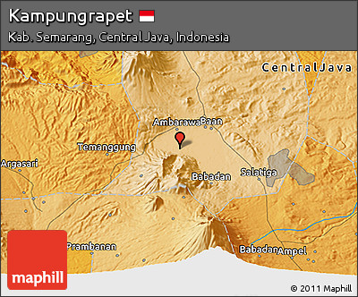 Political 3D Map of Kampungrapet