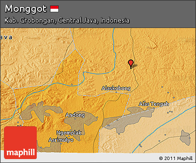 Political 3D Map of Monggot