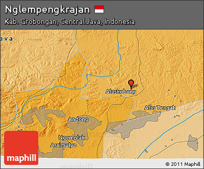Political 3D Map of Nglempengkrajan