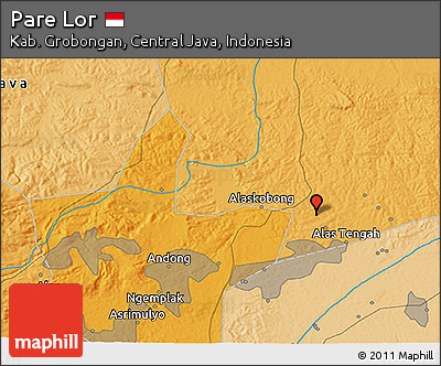 Political 3D Map of Pare Lor