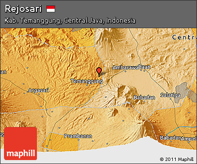 Political 3D Map of Rejosari