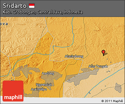 Political 3D Map of Sridarto