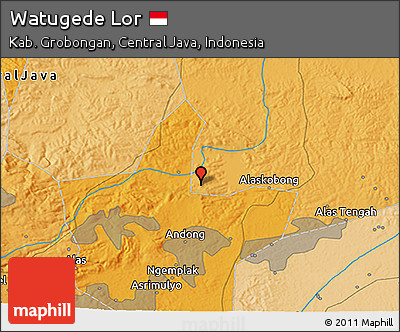 Political 3D Map of Watugede Lor