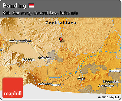 Political 3D Map of Banding
