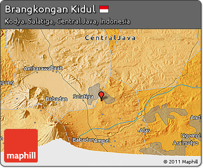 Political 3D Map of Brangkongan Kidul