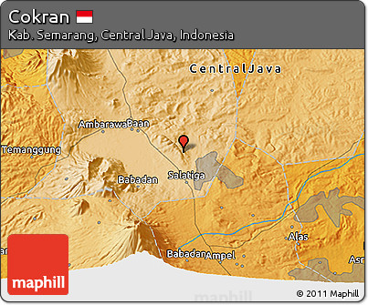 Political 3D Map of Cokran