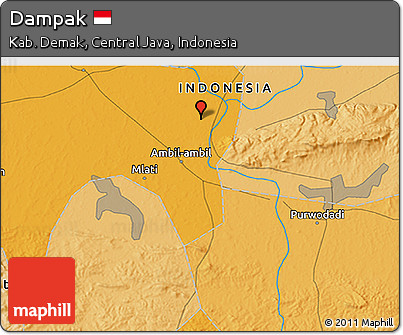 Political 3D Map of Dampak