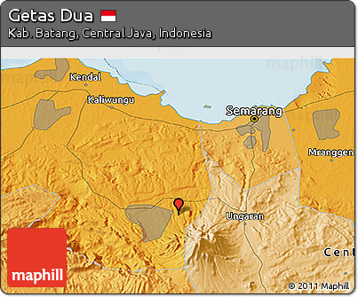 Political 3D Map of Getas Dua