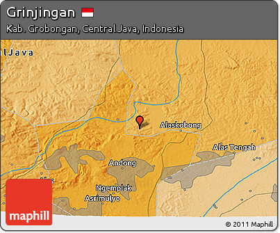 Political 3D Map of Grinjingan
