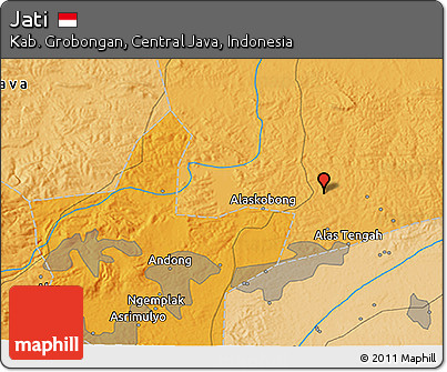 Political 3D Map of Jati