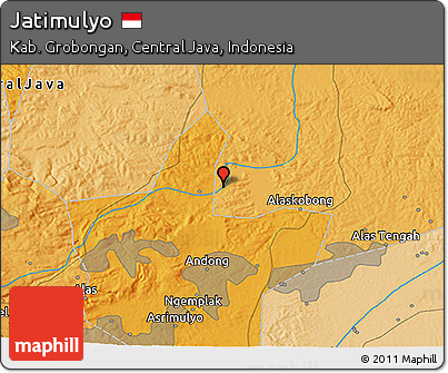 Political 3D Map of Jatimulyo