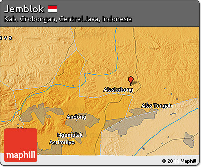 Political 3D Map of Jemblok