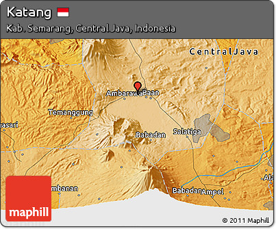 Political 3D Map of Katang