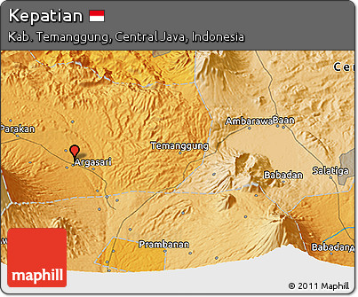Political 3D Map of Kepatian