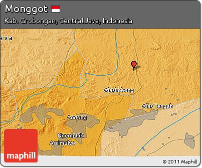 Political 3D Map of Monggot
