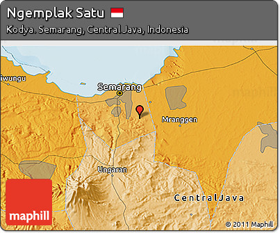 Political 3D Map of Ngemplak Satu