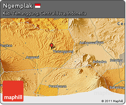Political 3D Map of Ngemplak