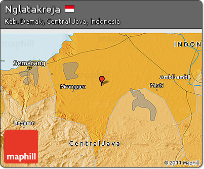 Political 3D Map of Nglatakreja