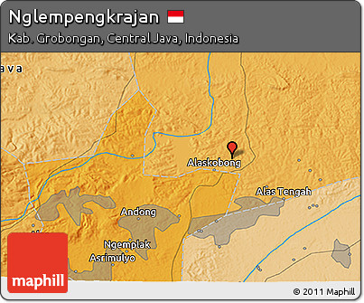 Political 3D Map of Nglempengkrajan