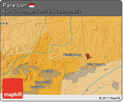 Political 3D Map of Pare Lor
