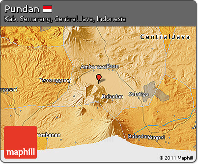Political 3D Map of Pundan