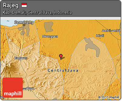Political 3D Map of Rajeg