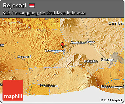 Political 3D Map of Rejosari
