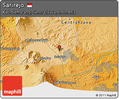 Political 3D Map of Sarirejo