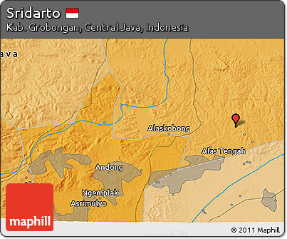 Political 3D Map of Sridarto