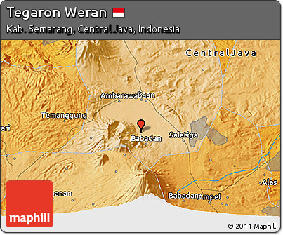 Political 3D Map of Tegaron Weran