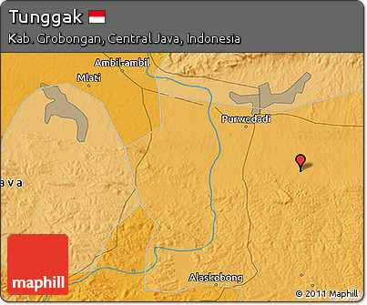 Political 3D Map of Tunggak