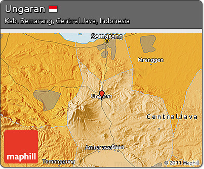 Political 3D Map of Ungaran