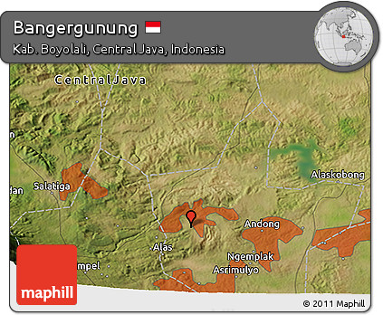 Satellite 3D Map of Bangergunung