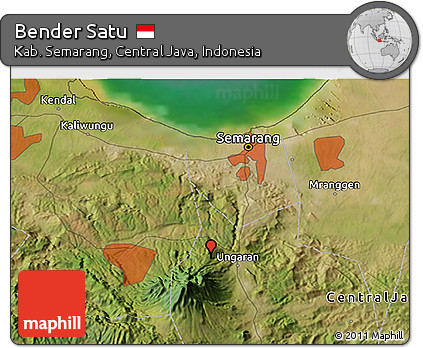 Satellite 3D Map of Bender Satu