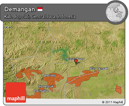 Satellite 3D Map of Demangan