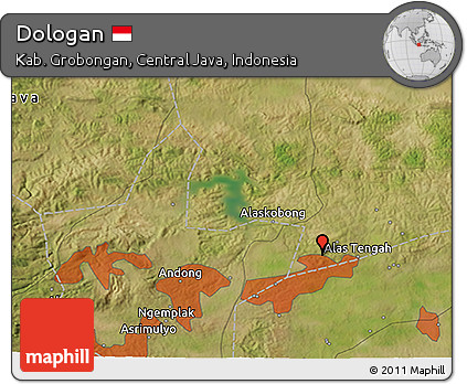 Satellite 3D Map of Dologan