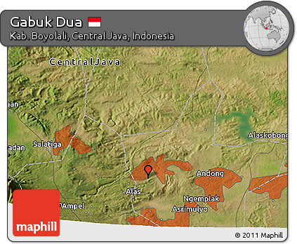 Satellite 3D Map of Gabuk Dua
