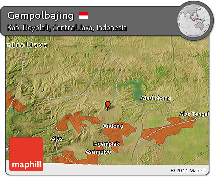 Satellite 3D Map of Gempolbajing