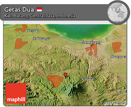 Satellite 3D Map of Getas Dua