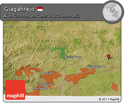 Satellite 3D Map of Glagahrejo