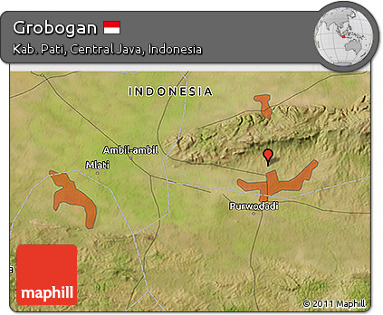 Satellite 3D Map of Grobogan