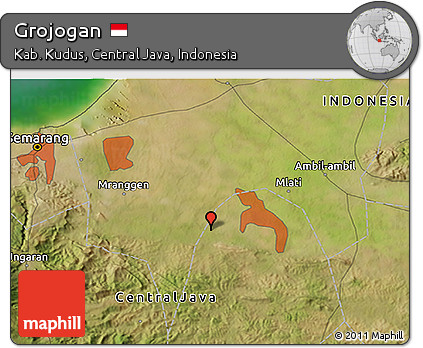 Satellite 3D Map of Grojogan