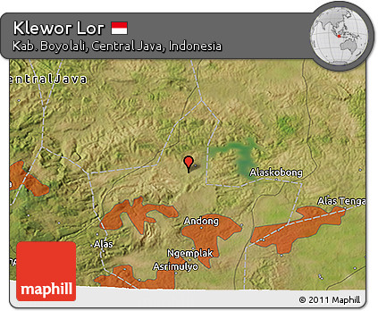 Satellite 3D Map of Klewor Lor
